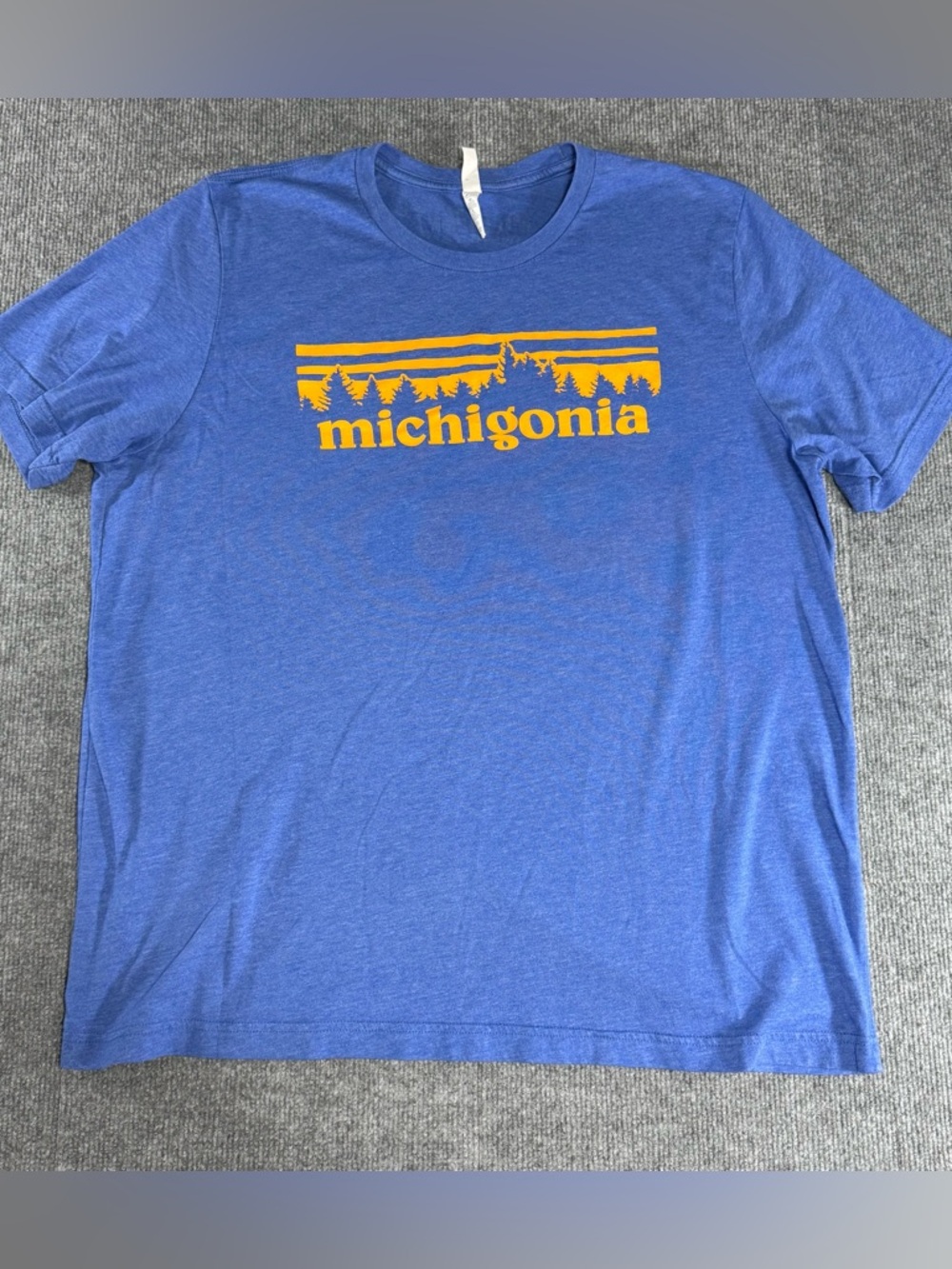Michigonia Graphic Tee XXL Blue Gorpcore Northern Nature Rugged Utility Outdoor